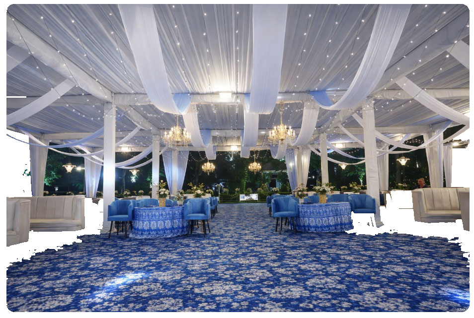 Grand banquet hall indoor wedding Jim Corbett resort