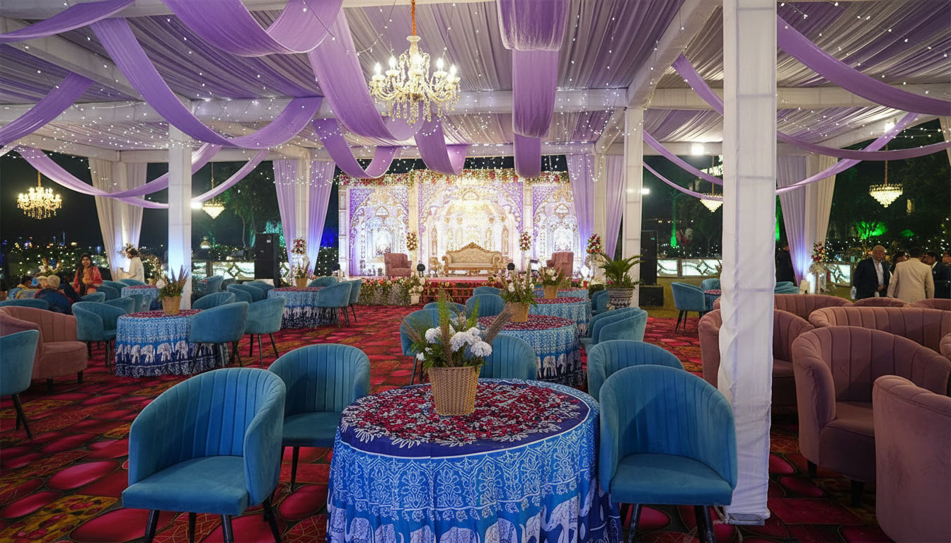 Wedding venue Jim Corbett outdoor lawn